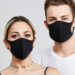 Jenam -10 Pcs Unisex Black Face Mouth Mask Washable Reusable Cloth Masks for Men Women, Dust Masks for Outdoor Activities Cycling Camping 