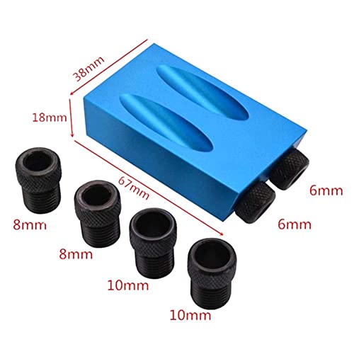 15 Degree Woodworking Angled Hole Fixture Kit, Comes with 6/8/10mm Drive Adapter , Angle Woodworking Positioner Fixtures 14pcs