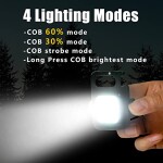 ECVV ?SHOWAY Small Mini COB Pocket Magnetic Flashlights Powerful 500 High Lumens Bright Rechargeable Keychain Work Light Flashlight Pack 2