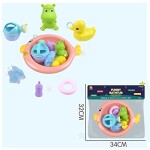 Bathtub Round fish basin with bath accessories + plastic animals