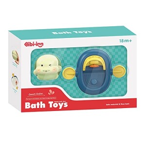 Happy Bath Time - Infant Bath Toy Set with Press-and-Spray and Clockwork Toys