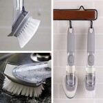 Grips Soap Dispensing Dish Brush Scrubber Washing Brush With Soap Dispenser Kitchen Dish Brushes Refill Liquid Cleaning Removable Wash Head Washing Brush