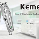 Original KM-1949 Professional Rechargeable and Cordless Hair Clipper Runtime: 120 min Trimmer for Men (Silver)