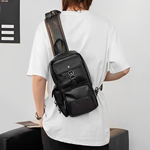 Skycare Men's Casual Chest Bag with Small Size, suitable for Crossbody, Waist, and Single Shoulder Carrying
