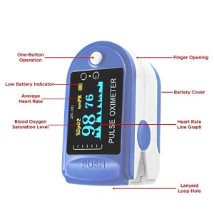 Oxygen Monitor Finger, leegoal LED Display Instant Read Digital Blood Oxygen Saturation Monitor SpO2 Sensor with Heart Rate Monitor, Cover 