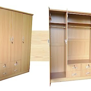 MAF 4 Door Wooden Wardrobe, MAF-644 Cabinet,Cupboard Of Engineered Wood With 4 drawer Perfect Modern Stylish Heavy Duty