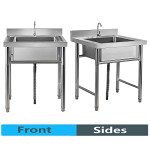 50/60cm Commercial Sink, Stainless Utility Sink,Restaurant Sink,Industrial Sink Free Standing Utility Sink with Stands
