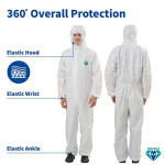 Medtecs Hazmat Suits - 6 Sizes Options Disposable Coveralls Suit, Medical Protective Coverall PPE Hazmat Suits