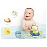 Happy Bath Time - Infant Bath Toy Set with Press-and-Spray and Clockwork Toys