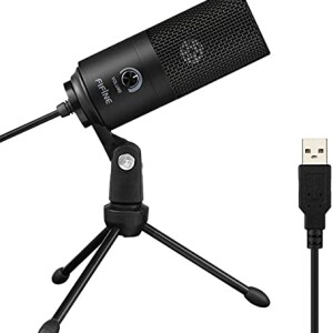 FIFINE USB Microphone PC Gaming, Microphone for MAC PS4 PS5, Podcast Microphone with Stand