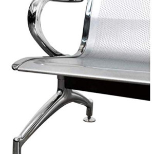 Galaxy Design 3 Seat Metal Visitor Chair, Silver GDF-913