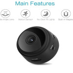 EliteTech. Mini Wi-Fi Camera, Security Camera HD 1080P Wireless Portable Small Camera with Motion Detection and Night Version