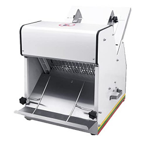 Electric Bread Cutting Machine, Stainless Steel Deli Food Slicer with 31 Cutting Blades, Adjustable 100-380mm Bread Thickness,