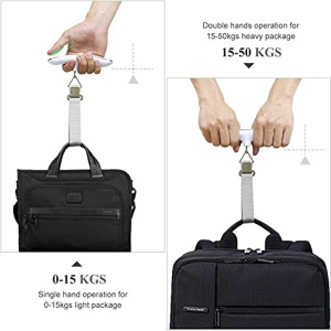 MultiStar, Portable Weight Scale, Baggage Weight Scale for Suitcases, 110lb/50kg Luggage Weight Scale, Digital Hanging Luggage Weighing Scale with high color silver