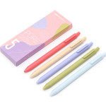 czxwyst Soft Touch Retractable Gel Ink Pens 0.5mm Fine Point (Cute Colors 5-Pack Colored Ink)