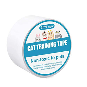  1Roll Cat Scratch Training Deterrent Tape,Clear Double-Sided,Cat Furniture Protector,Cats Scratching Sticky Tape (Width 6.35cm * Length 3m)