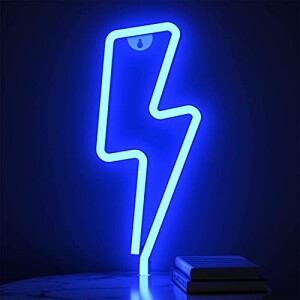 Led Lightning Bolt Neon Sign Decor Light, Blue