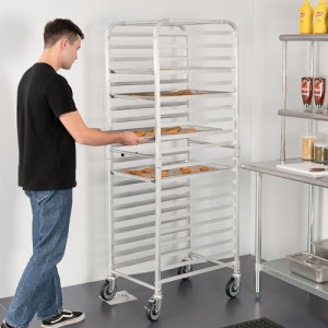 20 Tier Bun Pan Rack with Casters - Versatile Storage Solution for Home and Commercial Kitchens (50.8x66.04x175.26 cm)