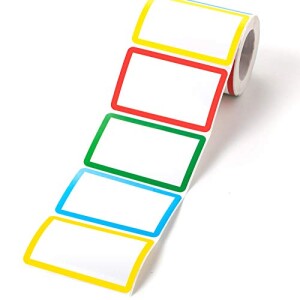 300 Pcs Adhesive Name Tag Labels Stickers, 3.5" x2.3" Colored Blank Name Tag Category Tags for Office, School, Meeting, Kindergarten, Teachers