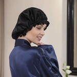 1Pcs Soft Satin Hair Bonnet for Women Girls Silk Sleeping Salon Cap Bonnet Set