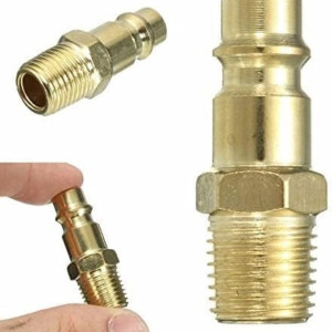1X Quick Coupler Tool Euro 1/4 Air Line Hose Fitting Coupling Adapter Hardening Steel Compressor Connector