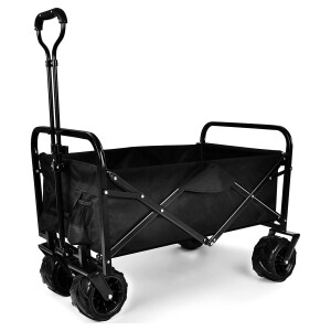 Folding Wagons with Wheels Collapsible, Multi Use Utility Cart with Wheels, Rolling Beach Cart, Shopping Cart Trolley Foldable