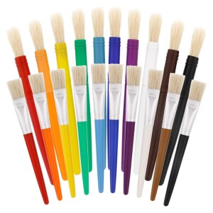 20 Pack Kids Paint Brushes,Non Shedding Bristles Chubby Paint Brushes Preschool Paintbrushes for Washable Paint Acrylic Drawing Kits