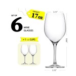 6-PieceCrystal Red Wine Glasses Thin Rim Classic Round Bowl Stemmed All-purpose Wine Glass Set