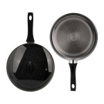 24Cm Fry Pan With Lid Ceramic-Marble Coat, Non-Stick, Pfoa Free