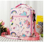 Snack Attack Lovely Pink Unicorn Kids Insulated Lunch Bags For School Kids Children Cooler Bag
