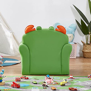 GPPZM Animal shape small sofa chair boy girl lazy sofa seat Green high elastic foam sponge