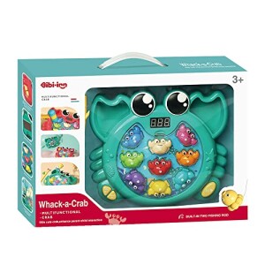 Multifunctional Whac-a-Crab - Infant Toy with Parent-Child Interaction, Fishing Mode, and Music Features - Green Color