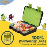 Snack Attack TM Bento Lunch Box for kids Space Midnight Black Color for Kids| 4/6 Convertible Compartments BPA FREE LEAKPROOF Dishwasher Safe Back to School Season