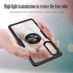 Compatible for Huawei P30 Case, Slim Transparent Shockproof Scratch Cover with finger Ring Holder, for Magnetic Car Mount, black