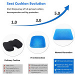 Gel Seat Cushion Double Thick Egg Seat Cushion with Non slip Cover - Coccyx C Pain Office chair Car Seat Cushion Honeycomb Breathable Design