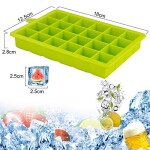 Fengfree Ice Cube Trays 3 Pack, Top1Shop Silicone Ice Tray with Removable Lid Easy-Release Flexible Ice Cube Molds 24 Cubes per Tray for Cocktail, Whiskey, Baby Food, Chocolate, BPA Free