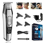 KEMEI Mens Clipper Cordless Barber Professional Hair Clipper LCD Display 0mm Baldheaded Beard Hair Trimmer for Men