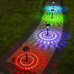Bright Solar Light Outdoor Garden Pathway Lights 4 Pack, Warm White + Color Changing LED, IP67 Yard Backyard Lawn L4 Pack)