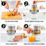 DLORKAN Citrus Juicer, Electric Orange Squeezer with Powerful Motor and USB Charging Cable, Juicer Extractor, Lime Juicer, Suitable for Orange, Citrus, Apple, Grapefruit and Pear.
