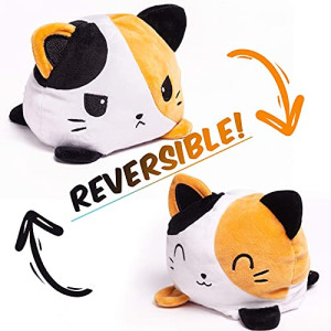 Double-Sided Flip Cat Plush Toy,  Reversible Plush, Cat Plushie, Cute Double Sided Flip Soft Cat, Reversible Cat Plush (yellow)