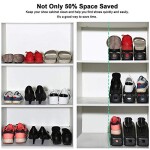 Set of 8 Pcs Black Shoe Slots Organizer Display Rack Space Saver Shoe Rack Holder, 3 Step Adjustable Shoes Space Saving Storage Holder