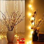 (4Pack) Decorative LED Lighted Branch Lights Battery Operated Artificial LED Twig Branches  Decor Christmas Vase (Warm White, 75CM, 20leds)