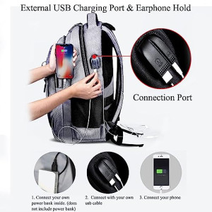 Laptop Bag 15.6 inch, Business Travel Laptop Backpack, Water Resistant College School Computer Bag Gifts with USB Charging Port for Men