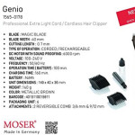 Moser Genio Professional, Cord/Cordless Hair Clipper 1565-0178