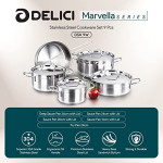 DELICI DSK 9W 9 Pcs Stainless Steel Cookware Set