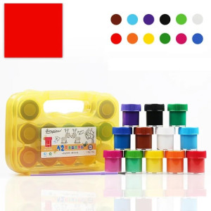 MultiStar, Reusable Paint Palette with 20 ml 12 Set Acrylic Colors and Painting Brushes, Hand Held Artists Painters Pan for Acrylic Oil Watercolor 