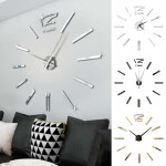 Modern frameless DIY wall clock, 3D wall Clock is perfect for your living room decor. Wall Clock Easy to Install Numbers Wall Clock for Home Office Decorations