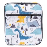 TM Lunch Bag for Kids, White color Dinosaur Insulated Blue Lunch Bag & Side Mesh Pocket, for Boys Girls, Child Thermal Tote Cooler Bag Po