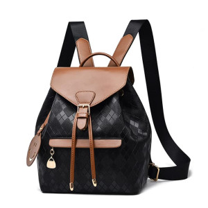 ladies' Fashionable and Versatile Casual Backpack with Korean Style, Texture, and More,Suitable for Work, Travel, Shopping (Brown)