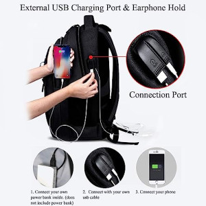 Laptop Bag 15.6 inch, Business Travel Laptop Backpack, Water Resistant College School Computer Bag Gifts with USB Charging Port for Men